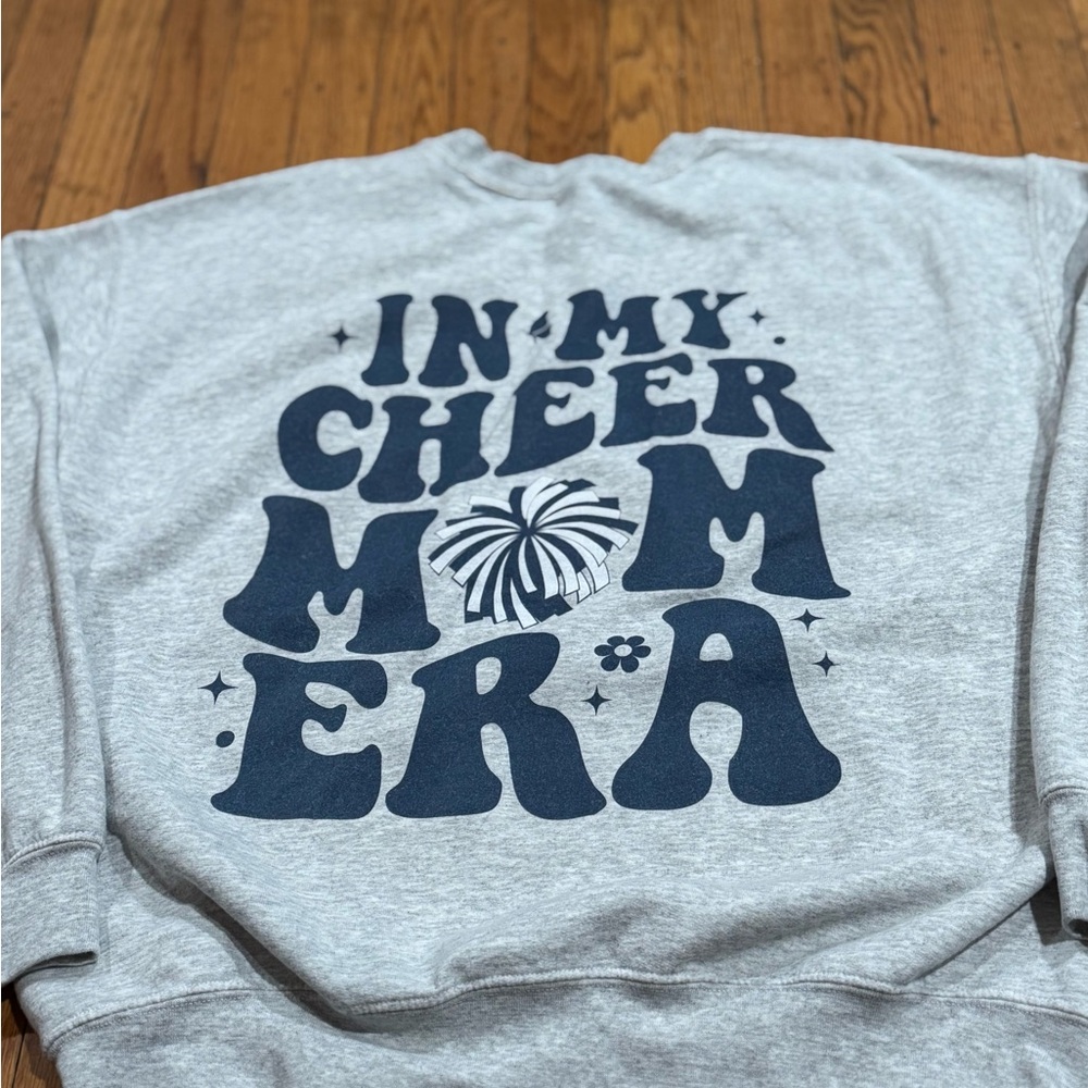Cheer Mom Era Gray Crewneck Sweatshirt